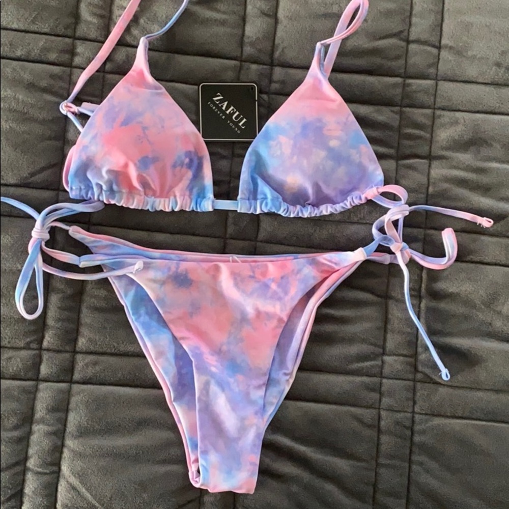 Tie dye string bikini